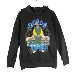 Dogg Supply Snoop‎ Dogg Black Hoodie Size S Graphic Car Print Poly Streetwear